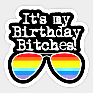 Gay Pride It's My Birthday Bitches Sticker